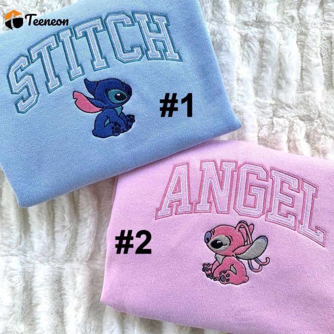 Stitch An Angle Disney Embroidered Sweatshirts 1