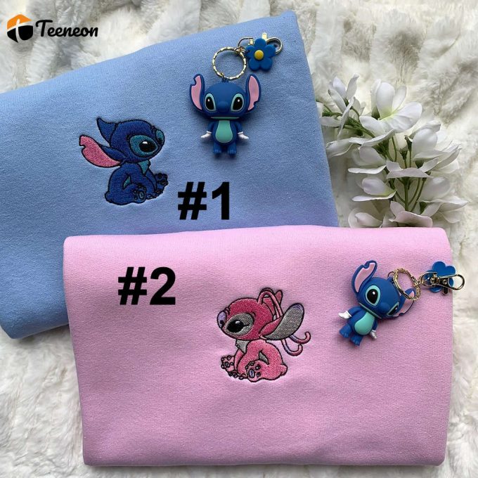 Stitch And Angle Disney Embroidered Sweatshirts