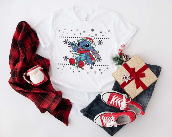 Merry Stitchmas Sweatshirt: Disney Stitch Christmas Shirt For Festive Parties &Amp; Santa Celebrations 4