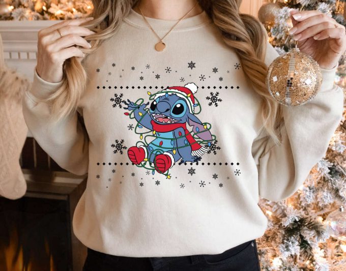 Merry Stitchmas Sweatshirt: Disney Stitch Christmas Shirt For Festive Parties &Amp; Santa Celebrations 5