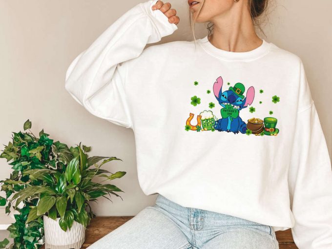 Stitch Shamrock T-Shirt: Funny Four Leaf Clover Tee For St Patrick S Day Irish Disney Shirt - Perfect Drinking Shirt For Irish Day! 3