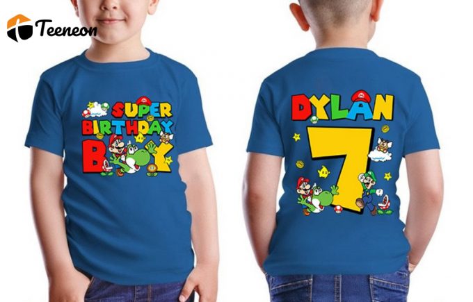 Super Birthday Mario Shirt: Custom Hoodie For Boys Mario Characters Sweatshirt Mario Bross Boy Gifts 1