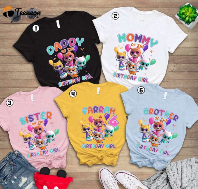 Super Kitties Birthday Shirt – Celebrate With Superkitties Family Pounce Tee &Amp;Amp; Birthday Trip Birthday Girl Shirt 1