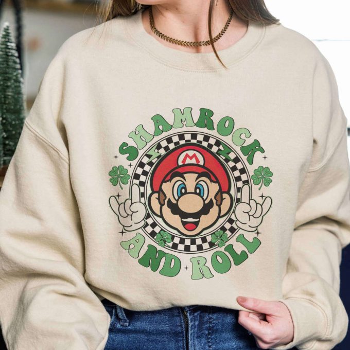 Get Lucky With Super Mario Shamrock And Roll St Patrick S Day Shirt 2