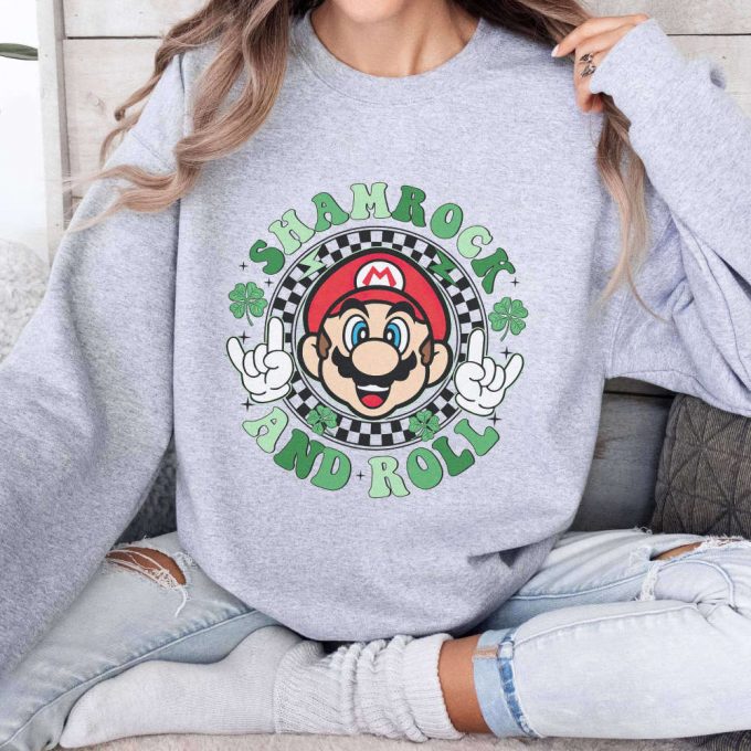 Get Lucky With Super Mario Shamrock And Roll St Patrick S Day Shirt 3