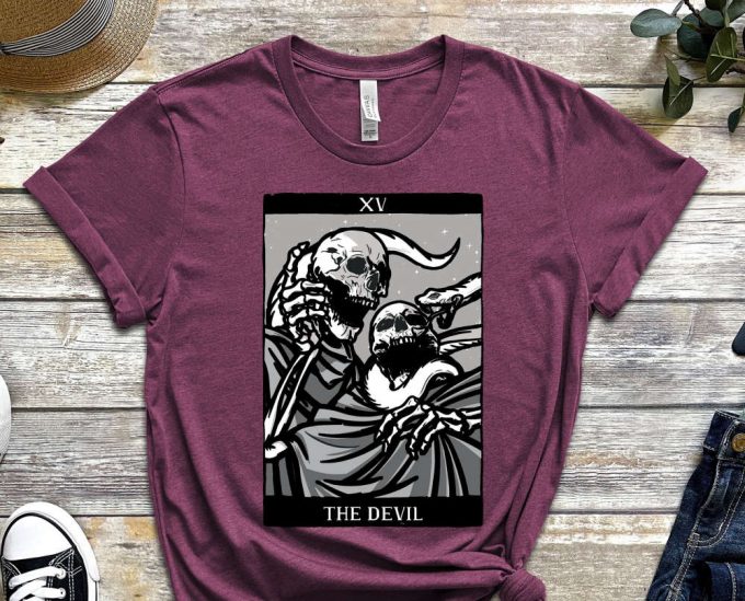 The Devil Shirt, Evil Side Shirt, Skeleton Tee, Tarot Card, Snake Shirt, Bad Side Shirt, Cool Design Shirt, Jealous Shirt, Unisex Shirt 2