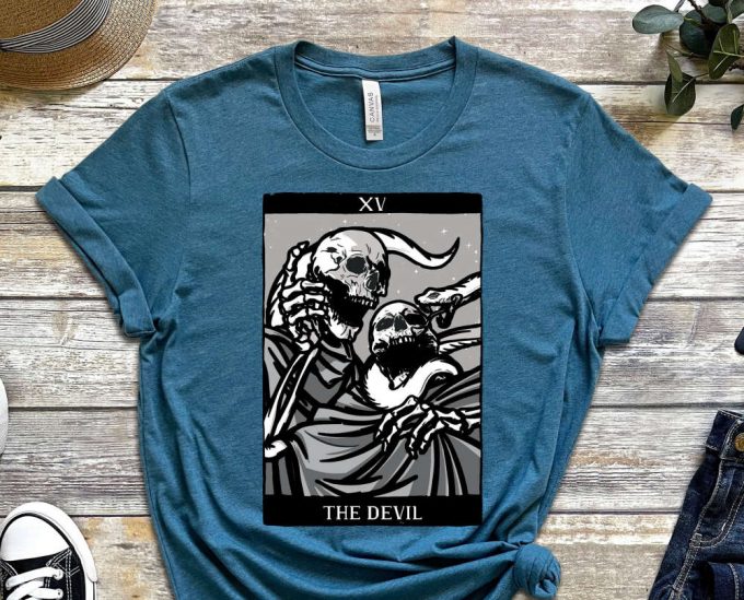 The Devil Shirt, Evil Side Shirt, Skeleton Tee, Tarot Card, Snake Shirt, Bad Side Shirt, Cool Design Shirt, Jealous Shirt, Unisex Shirt 3