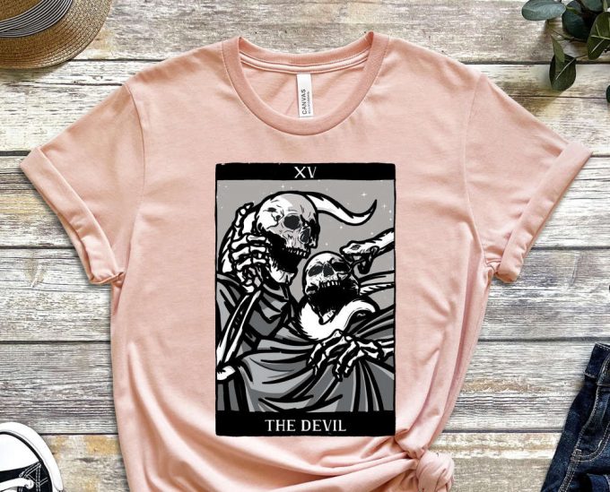 The Devil Shirt, Evil Side Shirt, Skeleton Tee, Tarot Card, Snake Shirt, Bad Side Shirt, Cool Design Shirt, Jealous Shirt, Unisex Shirt 4