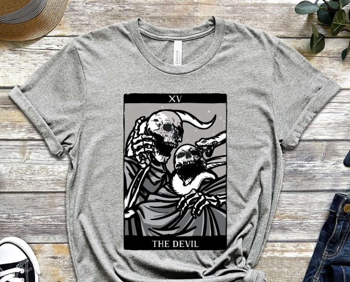 The Devil Shirt, Evil Side Shirt, Skeleton Tee, Tarot Card, Snake Shirt, Bad Side Shirt, Cool Design Shirt, Jealous Shirt, Unisex Shirt 5