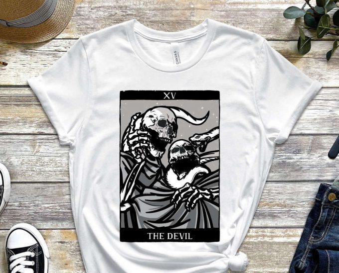 The Devil Shirt, Evil Side Shirt, Skeleton Tee, Tarot Card, Snake Shirt, Bad Side Shirt, Cool Design Shirt, Jealous Shirt, Unisex Shirt 6