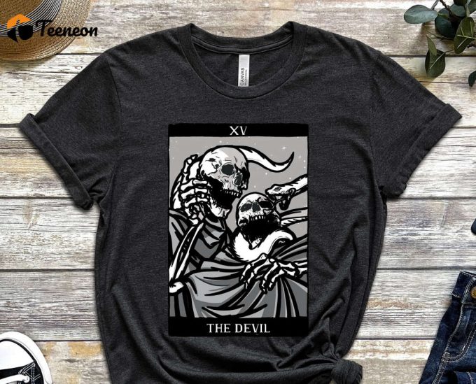 The Devil Shirt, Evil Side Shirt, Skeleton Tee, Tarot Card, Snake Shirt, Bad Side Shirt, Cool Design Shirt, Jealous Shirt, Unisex Shirt 1