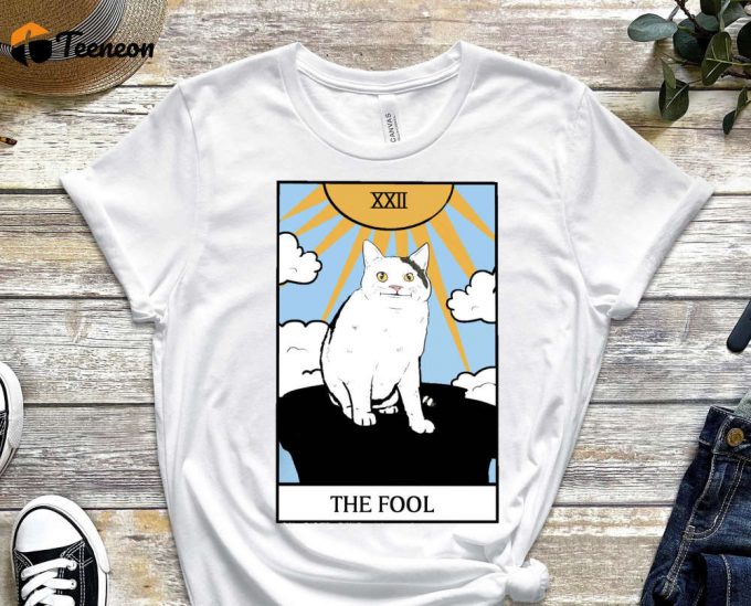 The Fool Shirt, Mem Shirt Cat Shirt. Kitty Shirt, Meme Cat Tee, Nerd Shirt, Gift For Meme Lover, Gift For Nerd, Gift For Geek, Stupid Shirt 1