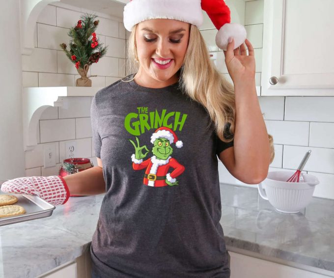 The Grinch Tshirt, Funny Grinch Christmas Shirt For Women, Merry Grinchmas Tee, Cute Grinch T-Shirt For Girls, Unisex Grinch Shirt 2