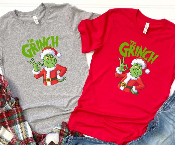 The Grinch Tshirt, Funny Grinch Christmas Shirt For Women, Merry Grinchmas Tee, Cute Grinch T-Shirt For Girls, Unisex Grinch Shirt 3