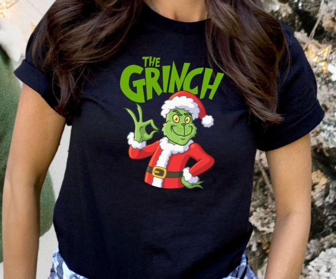 The Grinch Tshirt, Funny Grinch Christmas Shirt For Women, Merry Grinchmas Tee, Cute Grinch T-Shirt For Girls, Unisex Grinch Shirt 4