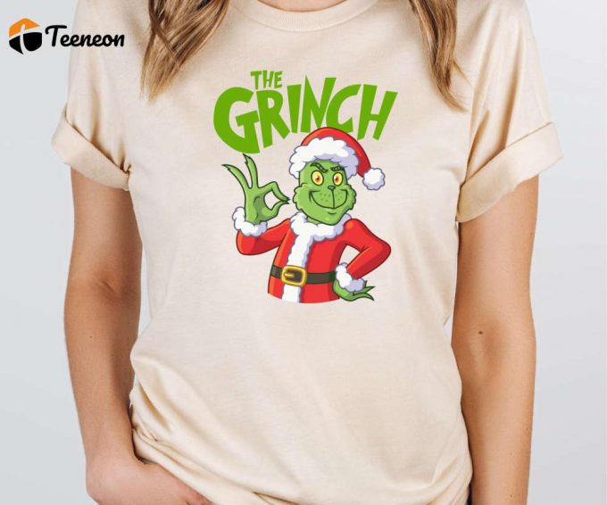 The Grinch Tshirt, Funny Grinch Christmas Shirt For Women, Merry Grinchmas Tee, Cute Grinch T-Shirt For Girls, Unisex Grinch Shirt 1