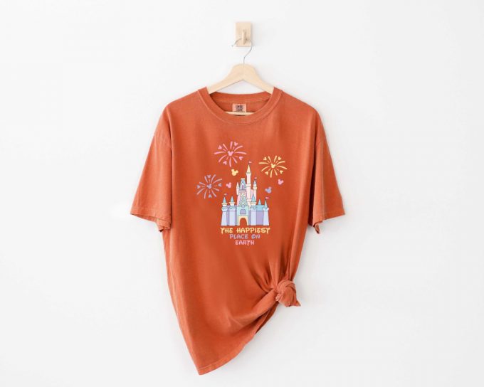 The Happiest Place On Earth T-Shirt, Disney Shirt, Mickey Mouse Shirt, Holiday Shirt, Positive Vibes Shirt, Comfort Colors, Disney Castle 3