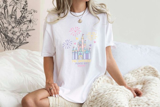 The Happiest Place On Earth T-Shirt, Disney Shirt, Mickey Mouse Shirt, Holiday Shirt, Positive Vibes Shirt, Comfort Colors, Disney Castle 2