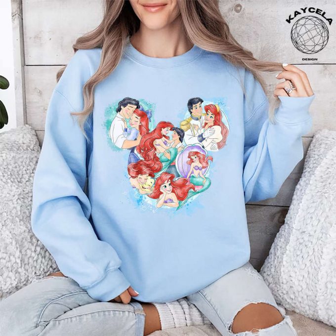 The Little Mermaid Mickey Ears T-Shirt: Embrace Disney Magic With Ariel &Amp; Disney Princess Shirt For A Perfect Disney Matching Shirt Experience 2