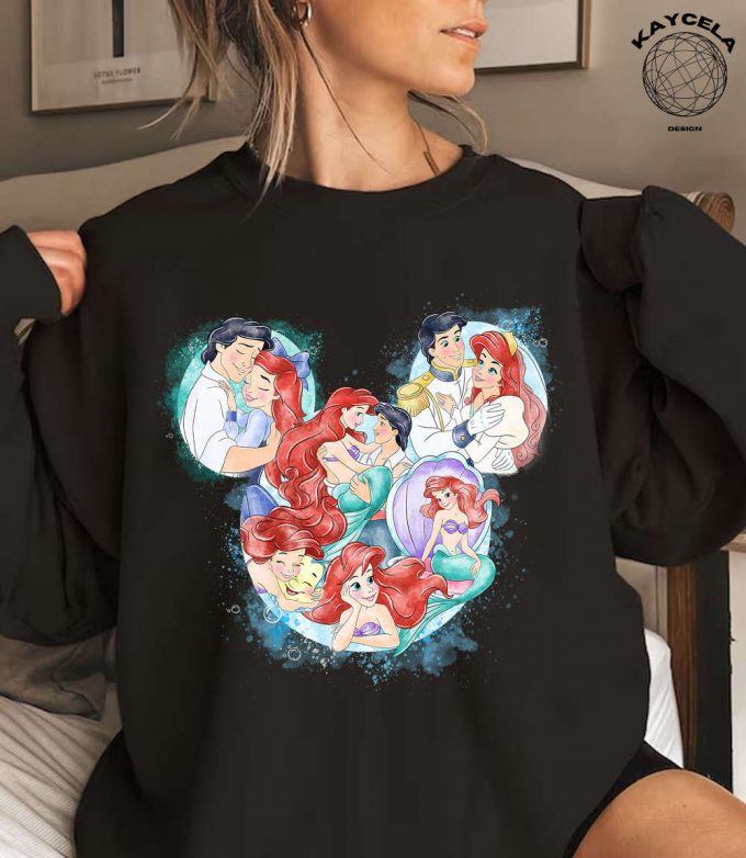 The Little Mermaid Mickey Ears T-Shirt: Embrace Disney Magic With Ariel &Amp; Disney Princess Shirt For A Perfect Disney Matching Shirt Experience 3