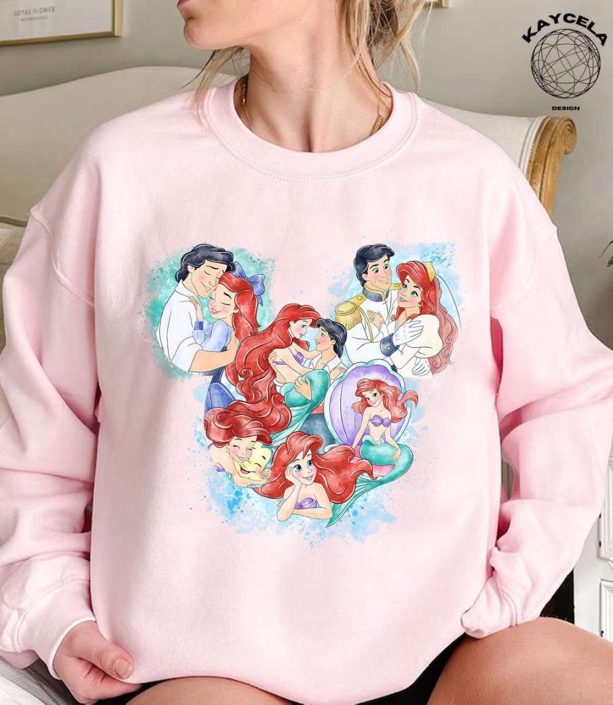 The Little Mermaid Mickey Ears T-Shirt: Embrace Disney Magic With Ariel &Amp; Disney Princess Shirt For A Perfect Disney Matching Shirt Experience 12