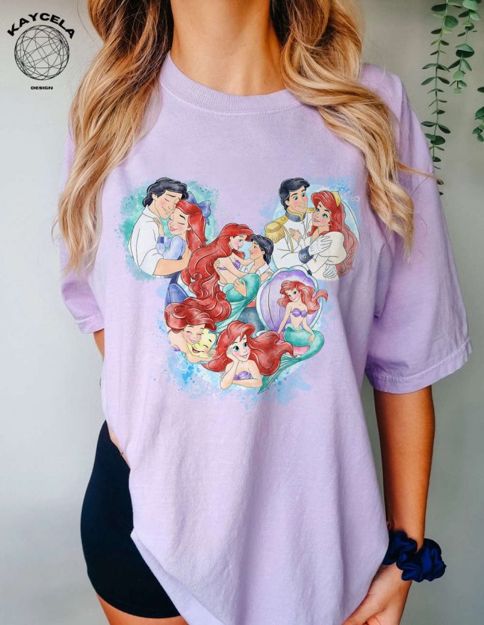 The Little Mermaid Mickey Ears T-Shirt: Embrace Disney Magic With Ariel &Amp; Disney Princess Shirt For A Perfect Disney Matching Shirt Experience 5
