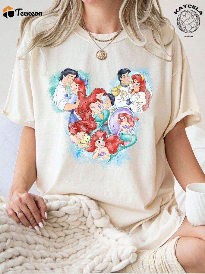 The Little Mermaid Mickey Ears T-Shirt: Embrace Disney Magic With Ariel &Amp;Amp; Disney Princess Shirt For A Perfect Disney Matching Shirt Experience 1