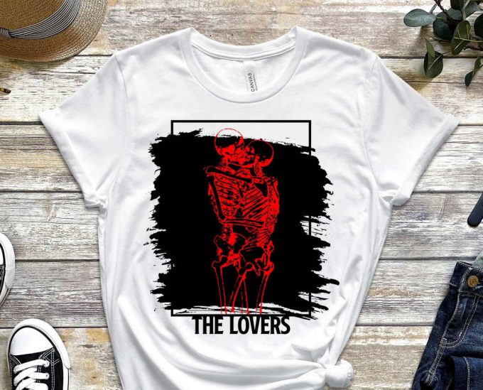 The Lovers Shirt, The Skeleton Lovers, Witchy Skeleton Lovers Tee, Gothic Shirt, Spooky Tee, Occult Shirt, Real Lovers Tee