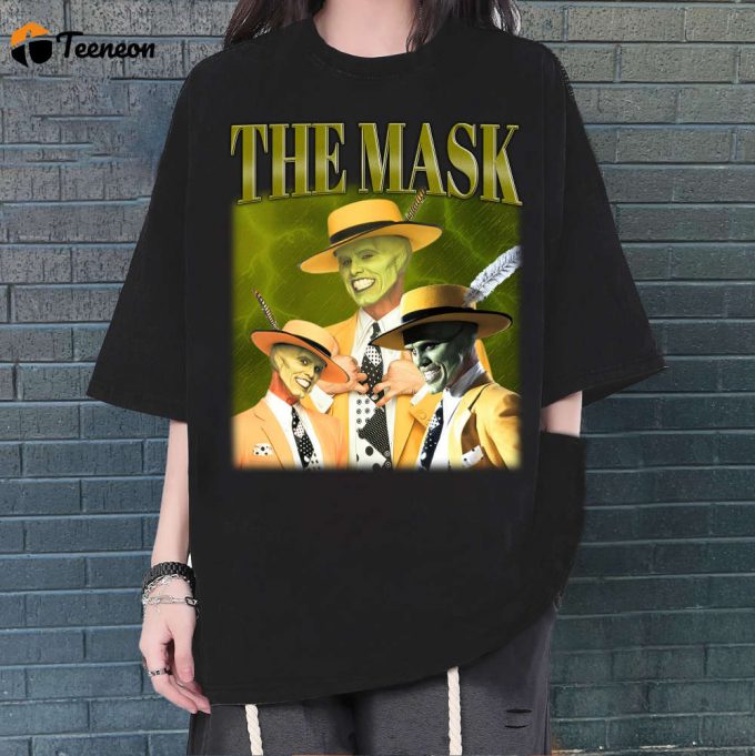 The Mask T-Shirt, The Mask Shirt, The Mask Tees, Hip Hop Graphic, Unisex Tees, Bootleg Retro 90'S Fans, Trendy Tee 1