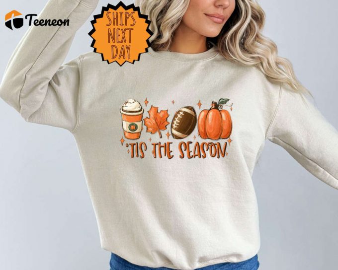 Women S Tis The Season Sweatshirt - Football &Amp;Amp; Fall Pumpkin Sweater 1