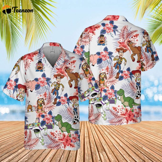 Toy Story Friends Hawaiian Shirt, Pixar Woody Buzz Lightyear Tropical Shirt, 4Th Of July Shirt, Summer Hawaii Shirt, Aloha Hawaiian Shirt 1