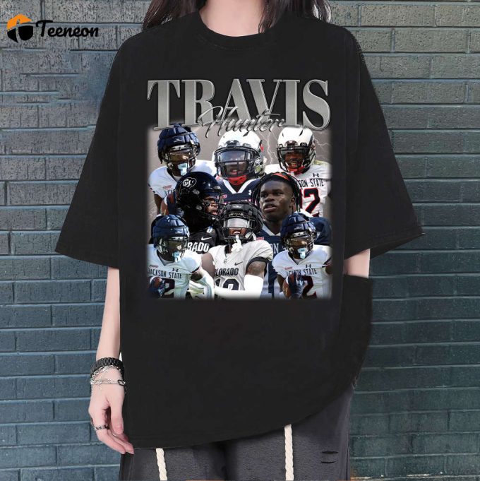 Travis Hunter T-Shirt, Travis Hunter Shirt, Travis Hunter Tees, Hip Hop Graphic, Unisex Tees, Bootleg Retro 90'S Fans, Trendy Tee 1