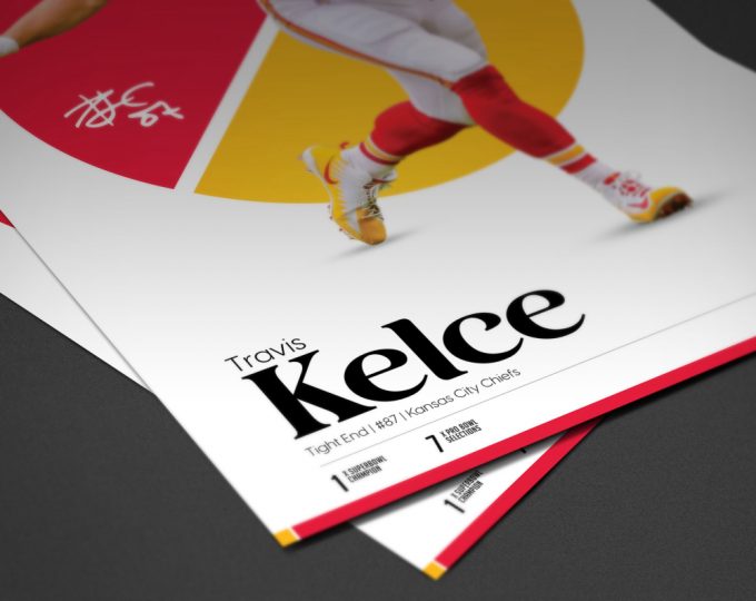 Travis Kelce Poster - Football Gifts &Amp; Wall Art For Kc Chiefs Fans 3