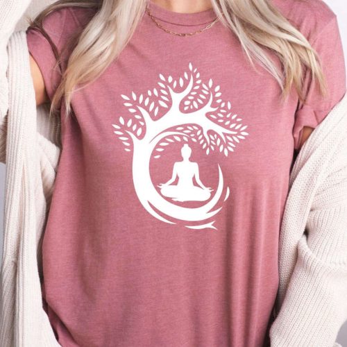 Tree of Life Meditation Shirt for Women, Yoga Shirt for Her, Yoga Instructor Gift, Yoga Team T-shirts, Meditation Shirt