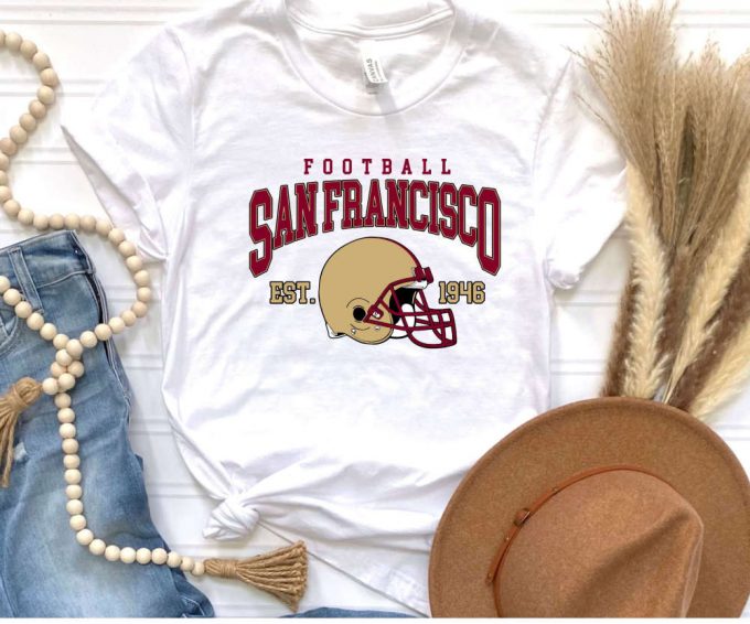 Unisex San Francisco Football Shirt, Womens Sf Football Tee, Retro 49 Tshirt, Unisex Sf 49 T-Shirt, 49 Fan Gift, Gift For Him, Gift For Dad 3