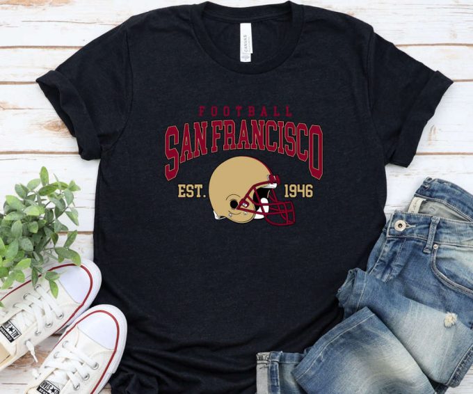 Unisex San Francisco Football Shirt, Womens Sf Football Tee, Retro 49 Tshirt, Unisex Sf 49 T-Shirt, 49 Fan Gift, Gift For Him, Gift For Dad 4