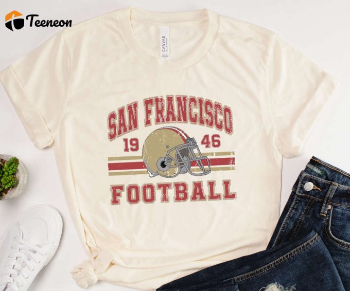 Unisex San Francisco Football Shirt, Womens Sf Football Tee, Retro 49 Tshirt, Unisex Sf 49 T-Shirt, 49 Fan Gift, Gift For Him, Gift For Dad 1