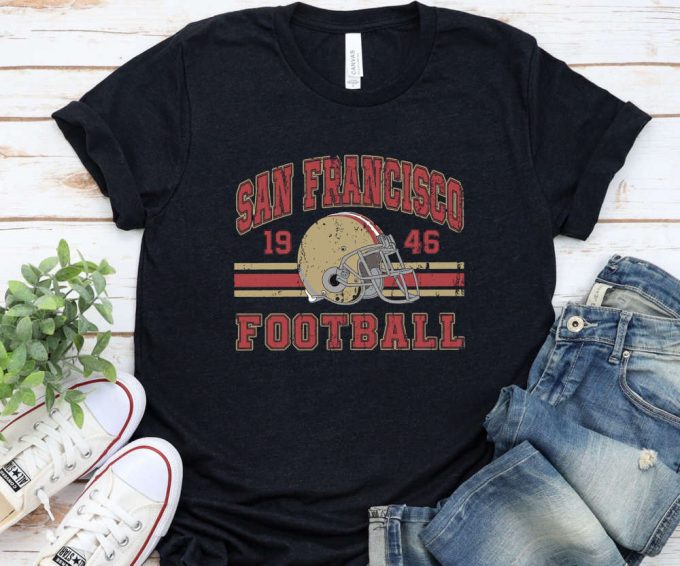 Unisex San Francisco Football Shirt, Womens Sf Football Tee, Retro 49 Tshirt, Unisex Sf 49 T-Shirt, 49 Fan Gift, Gift For Him, Gift For Dad 2