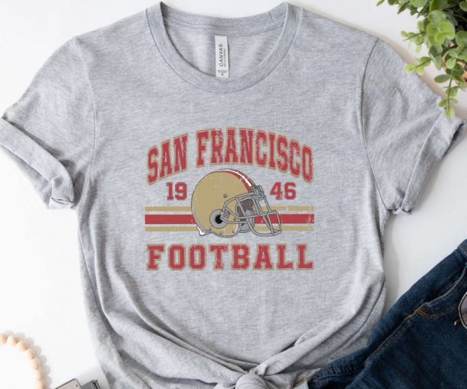 Unisex San Francisco Football Shirt, Womens Sf Football Tee, Retro 49 Tshirt, Unisex Sf 49 T-Shirt, 49 Fan Gift, Gift For Him, Gift For Dad 3
