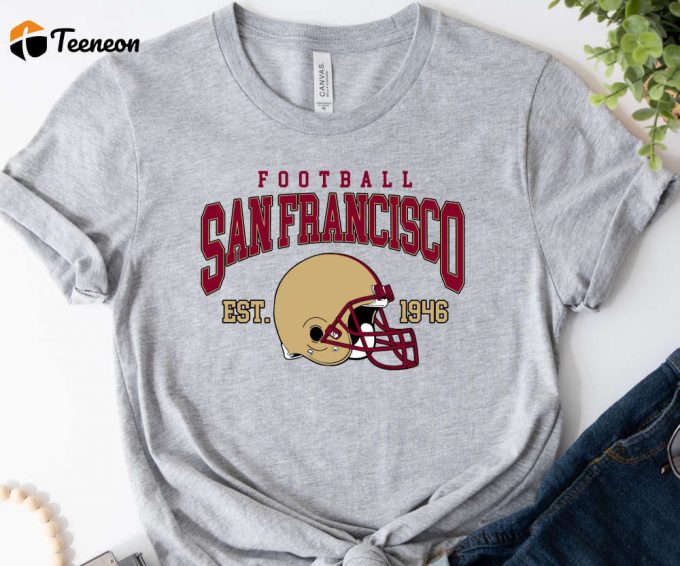 Unisex San Francisco Football Shirt, Womens Sf Football Tee, Retro 49 Tshirt, Unisex Sf 49 T-Shirt, 49 Fan Gift, Gift For Him, Gift For Dad 1