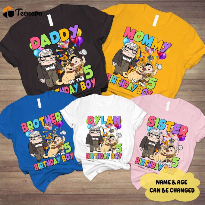 Up Movie Family Birthday Shirt Disney Carl Ellie Russel Celebrate With Disneyland Birthday Party Shirt 1