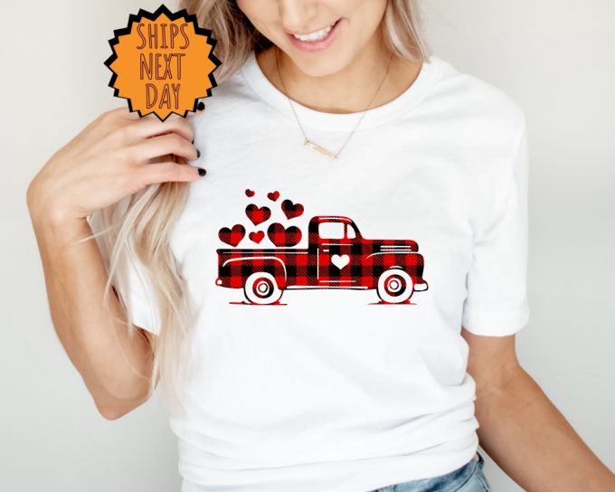 Valentines Plaid Patterned Truck Shirt ,Funny Valentines Day Shirt ,Red Heart Gift Shirt ,Cute Valentine Shirt ,Cute Valentines Gift Shirt 5
