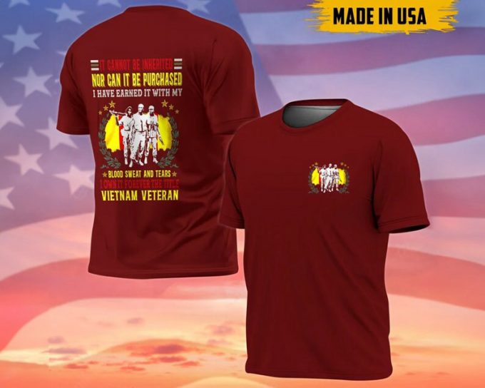 Vietnam Veteran American Flag Usa Patriotic T-Shirt, Patriotic Shirt, Veteran Shirt , Gift For Husband , Gift For Dad , Proud Shirt 2