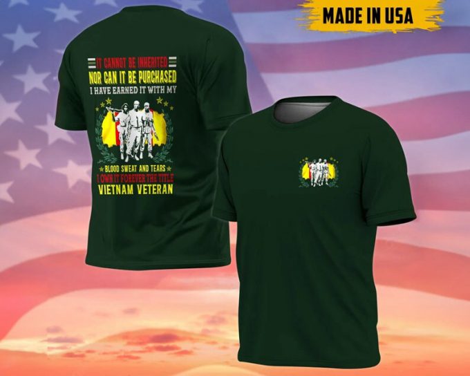 Vietnam Veteran American Flag Usa Patriotic T-Shirt, Patriotic Shirt, Veteran Shirt , Gift For Husband , Gift For Dad , Proud Shirt 3