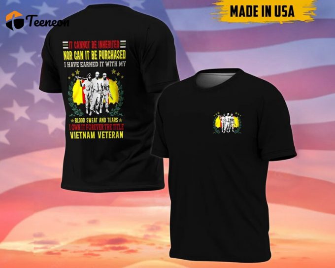 Vietnam Veteran American Flag Usa Patriotic T-Shirt, Patriotic Shirt, Veteran Shirt , Gift For Husband , Gift For Dad , Proud Shirt 1