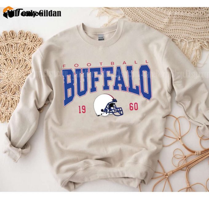 Vintage Buffalo Football 1960 Crewneck Sweatshirt - Classic Style Tshirt For Buffalo Fans 1