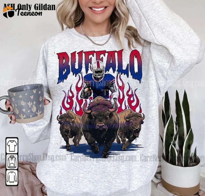 Vintage Buffalo Football Skeleton Sweatshirt – Perfect Buffalo Fan Gift