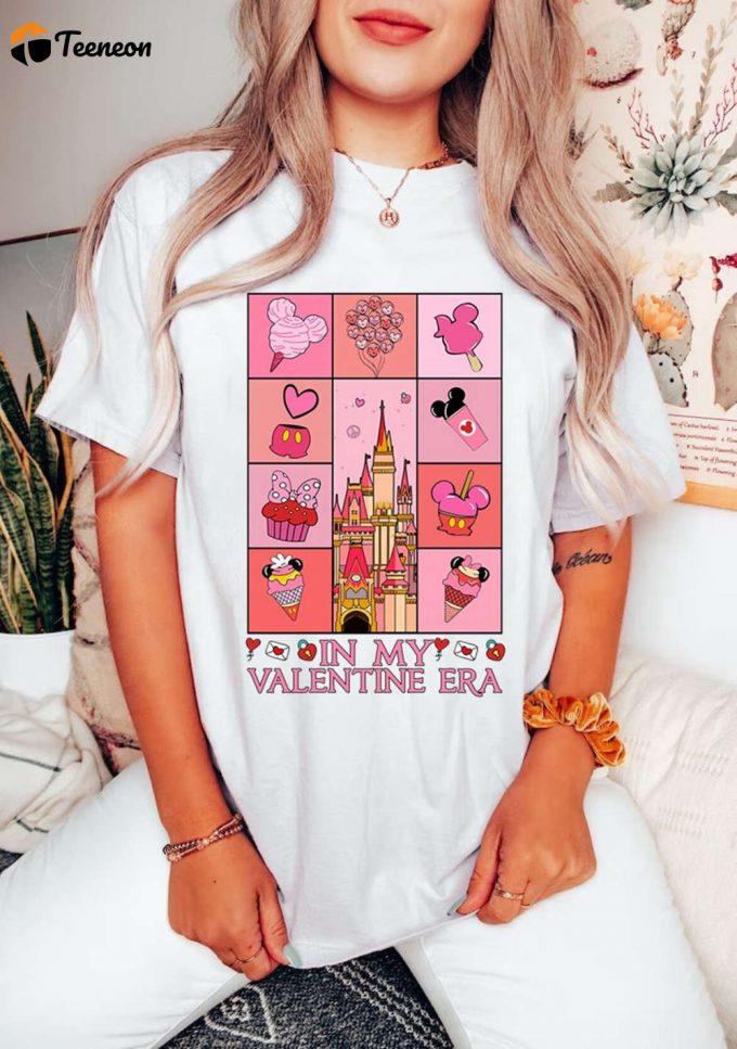 Vintage Disneyland Valentine Era Shirt Wdw Castle Happy Valentine S Day Mickey Minnie Love Balloons