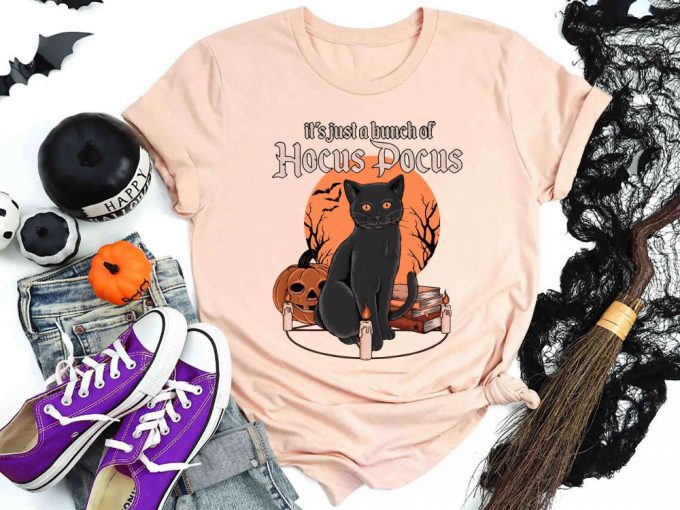 Vintage Halloween Black Cat T-Shirt: Funny Hocus Pocus Tee With Scary Pumpkin - Black Cat Tee 2