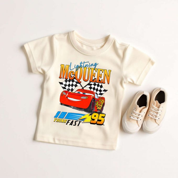 Vintage Lightning Mcqueen Shirt – Retro Disney Cars Piston Cup Cars Theme Birthday Mcqueen 95 T-Shirt Cars Land